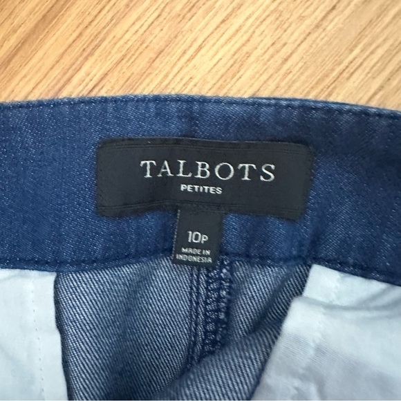 Talbots Wide Leg Sailor Lightweight Chambray Trouser Pants, Size 10 Petite, Blue - Picture 7 of 8